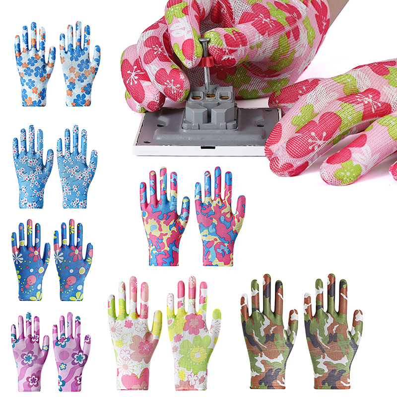 Gardening Tools Pink - 1Pair Women Garden Gloves Work Printed