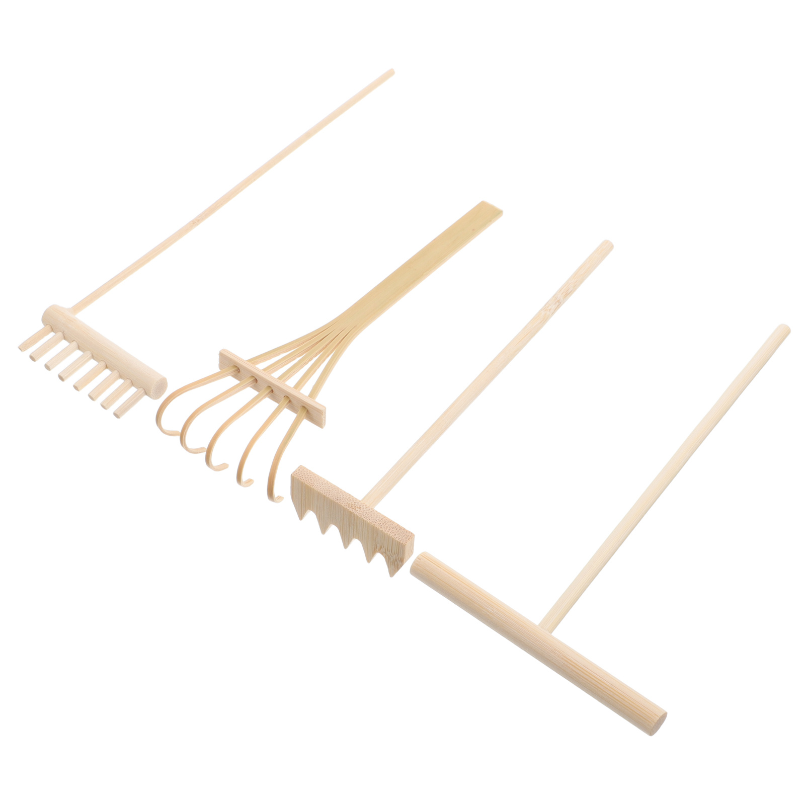 Zen Gardening Tools - 4Pcs Mini Zen Sand Rakes Bamboo