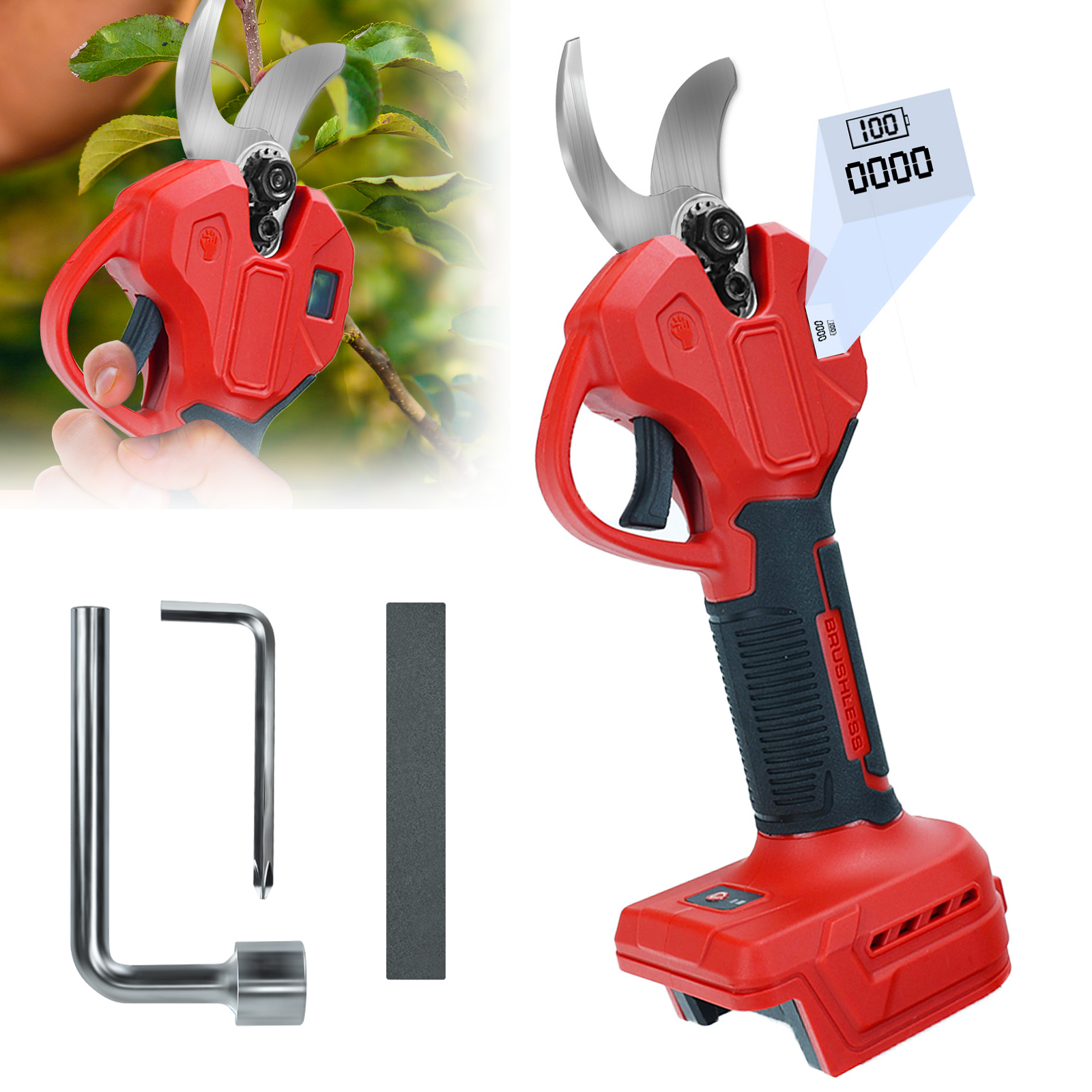 Gardening Tools Scissors - 30mm Brushless Electric Pruning Shears 600W