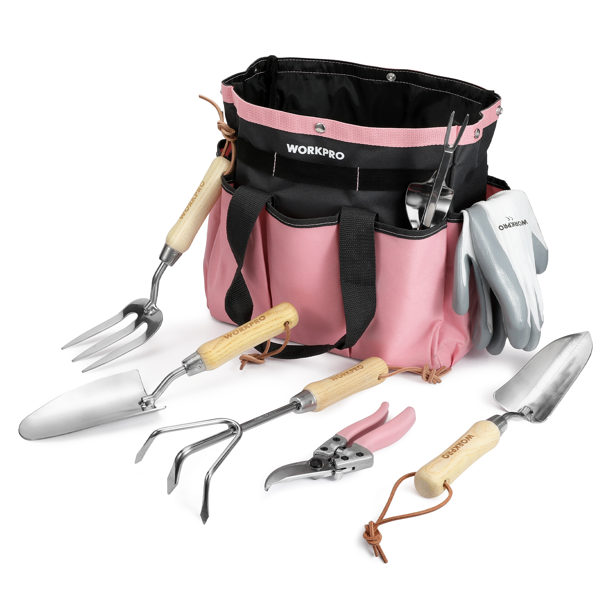 Gardening Tools Pink - WORKPRO 8-Piece Pink Garden Tool Set,