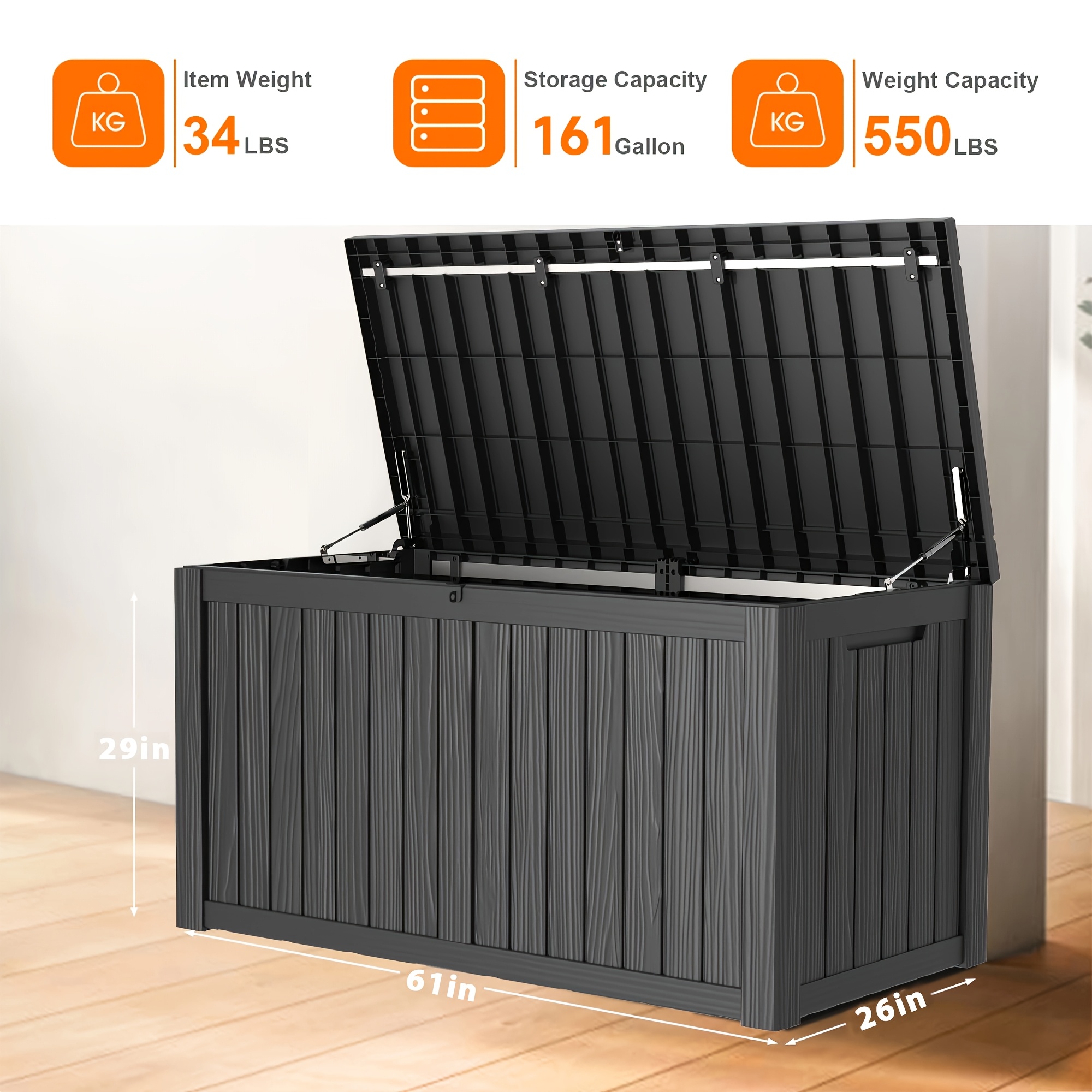 Gardening Tools Uses - 161 Gallon Deck Box, Indoor And
