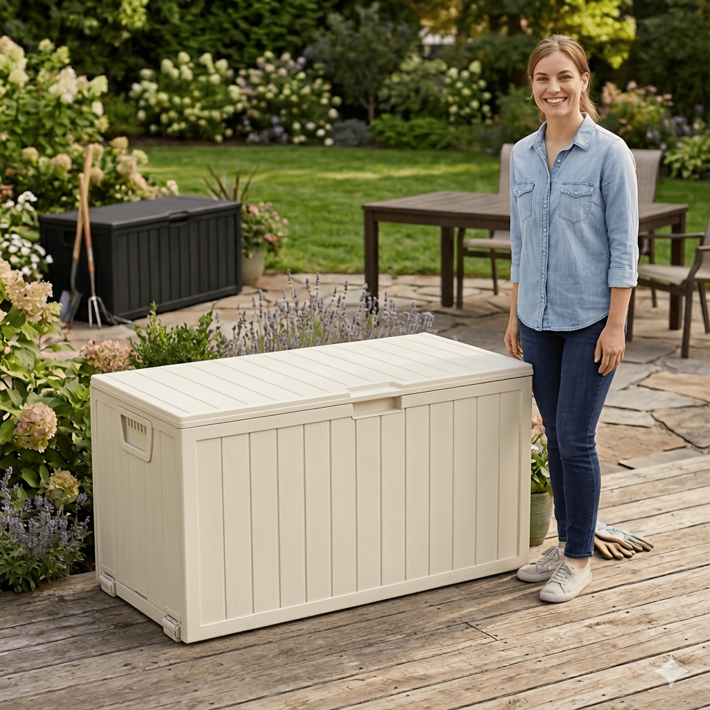 Gardening Tools Uses - 75/35 Gallon Outdoor Storage Box Waterproof