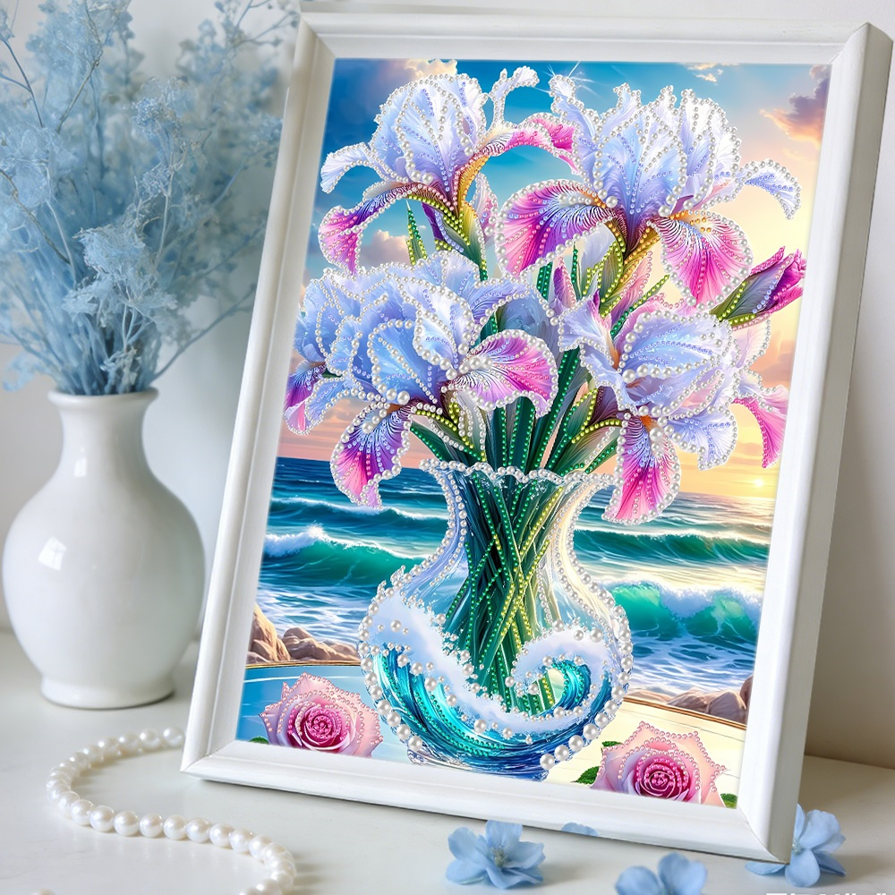 Gardening Tools Diy - HUACAN Diamod Art Iris Flower Rhinestones