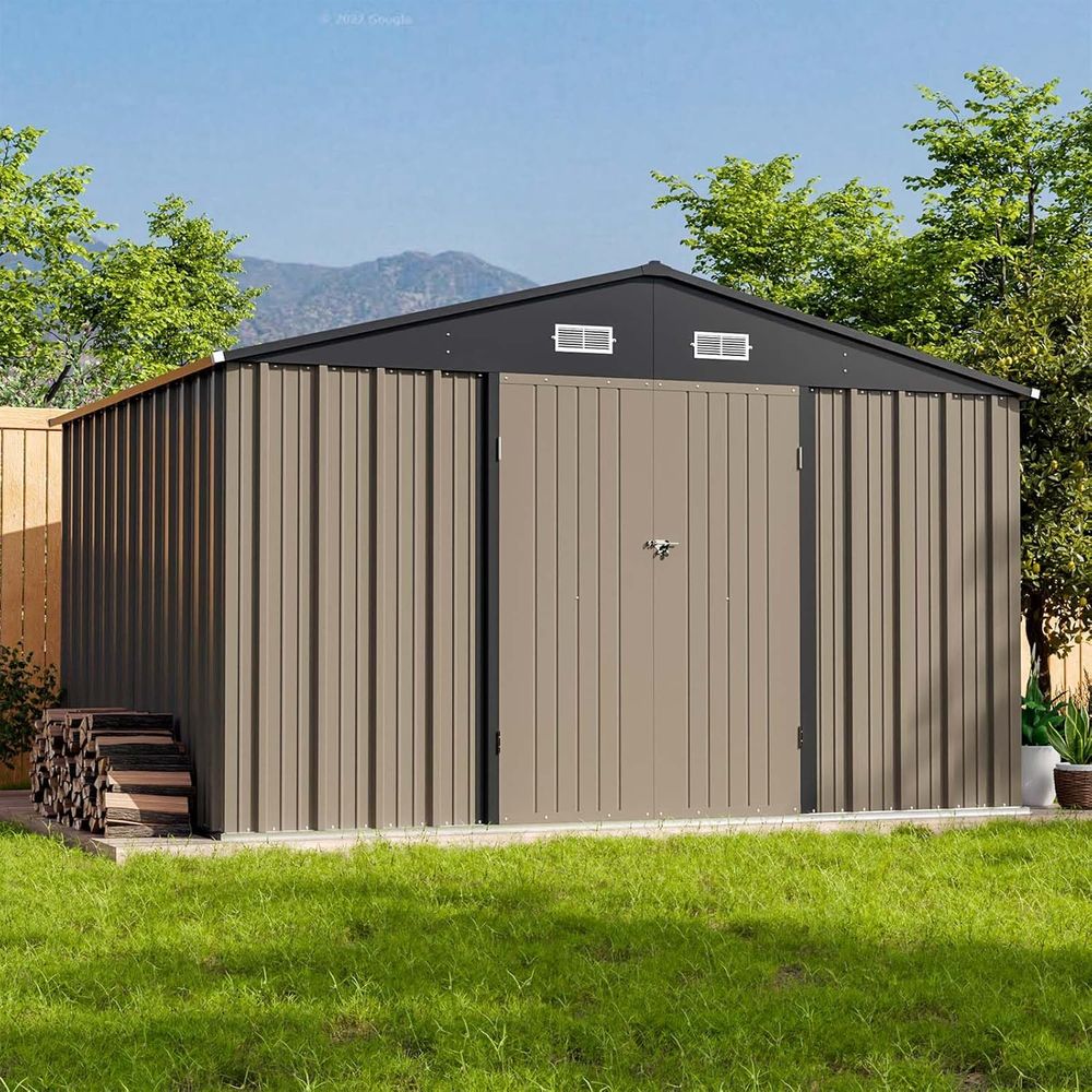 Gardening Tools Storage - 10x8ft Outdoor Storage Shed - Large