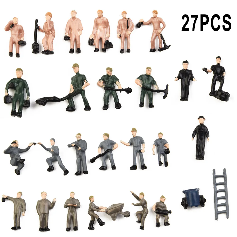 Gardening Tools Toys - 27Pcs Model Train Track Railroad Worker