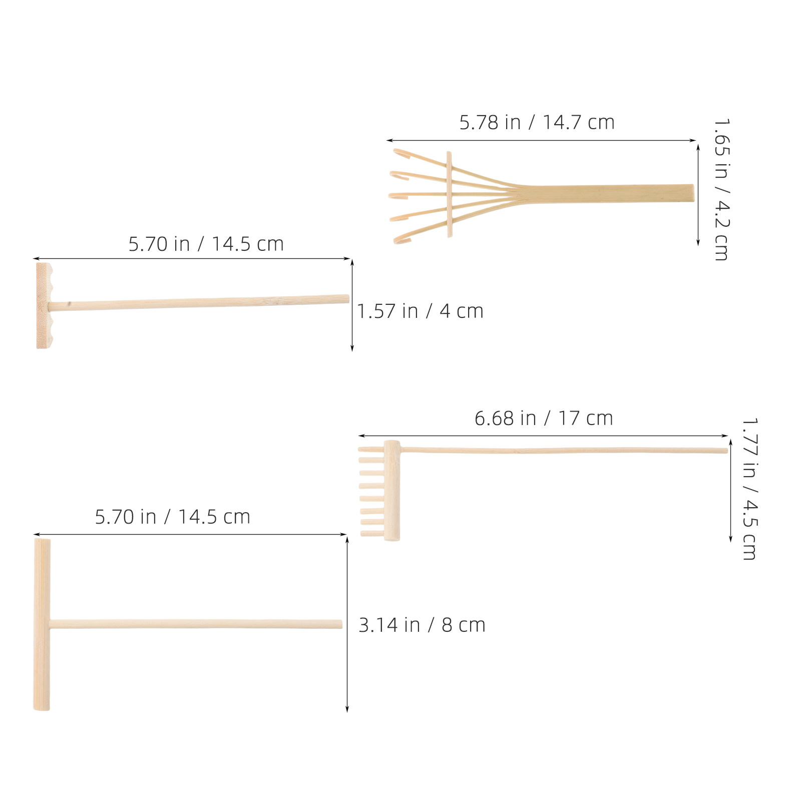 4Pcs Bamboo Mini Zen Sand Gard - Zen Gardening Tools avis et prix