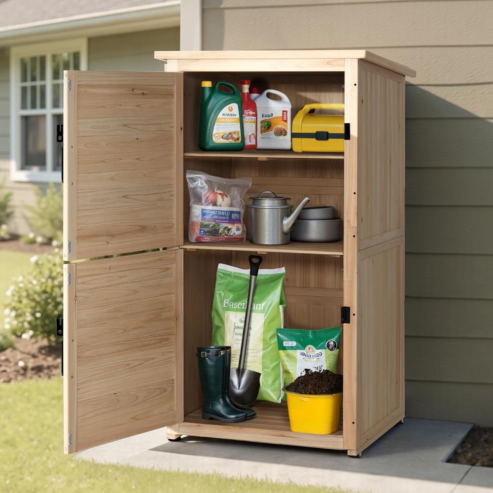 30 Natural Wood Outdoor Storag - Gardening Tools Storage avis et prix