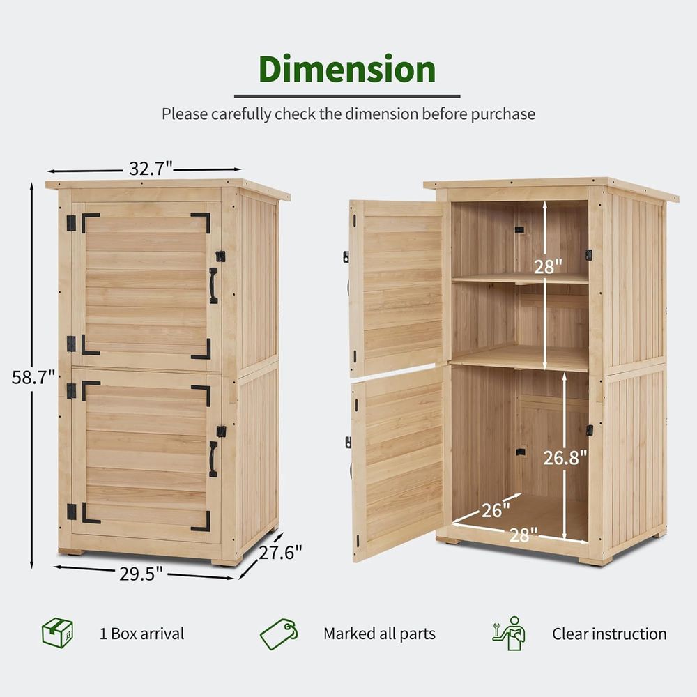 30 Natural Wood Outdoor Storag - Gardening Tools Storage avis et prix