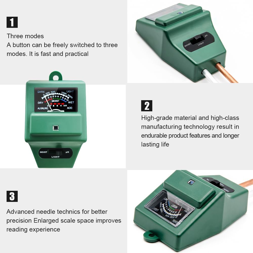 Soil pH Meter, MS02 3-in-1 Soi - Gardening Tools Uses avis et prix
