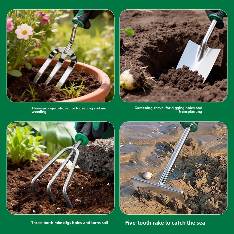 5Pcs Stainless Steel Garden Ha - Spade Digging Fork avis et prix