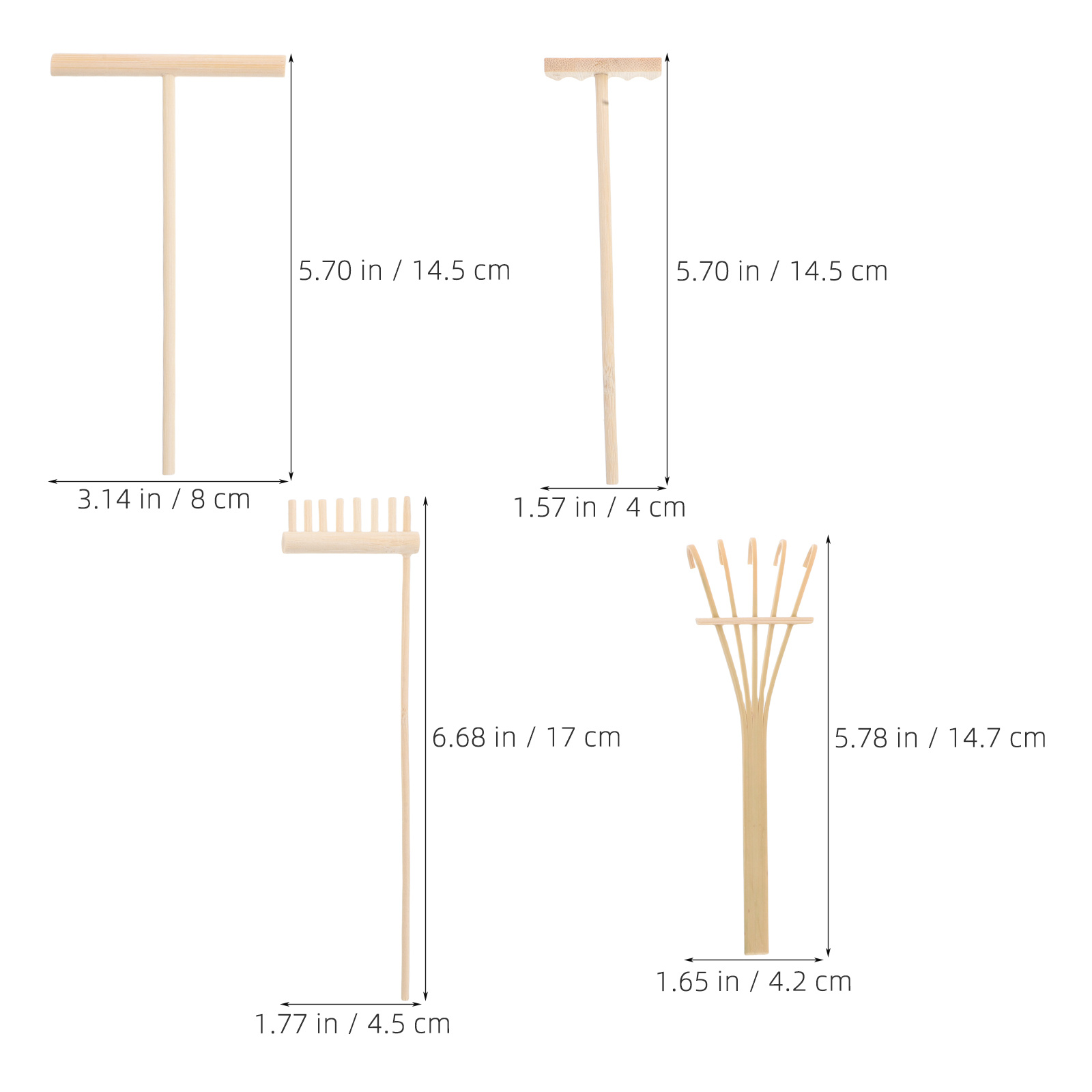 4Pcs Mini Zen Sand Rakes Bambo - Zen Gardening Tools avis et prix