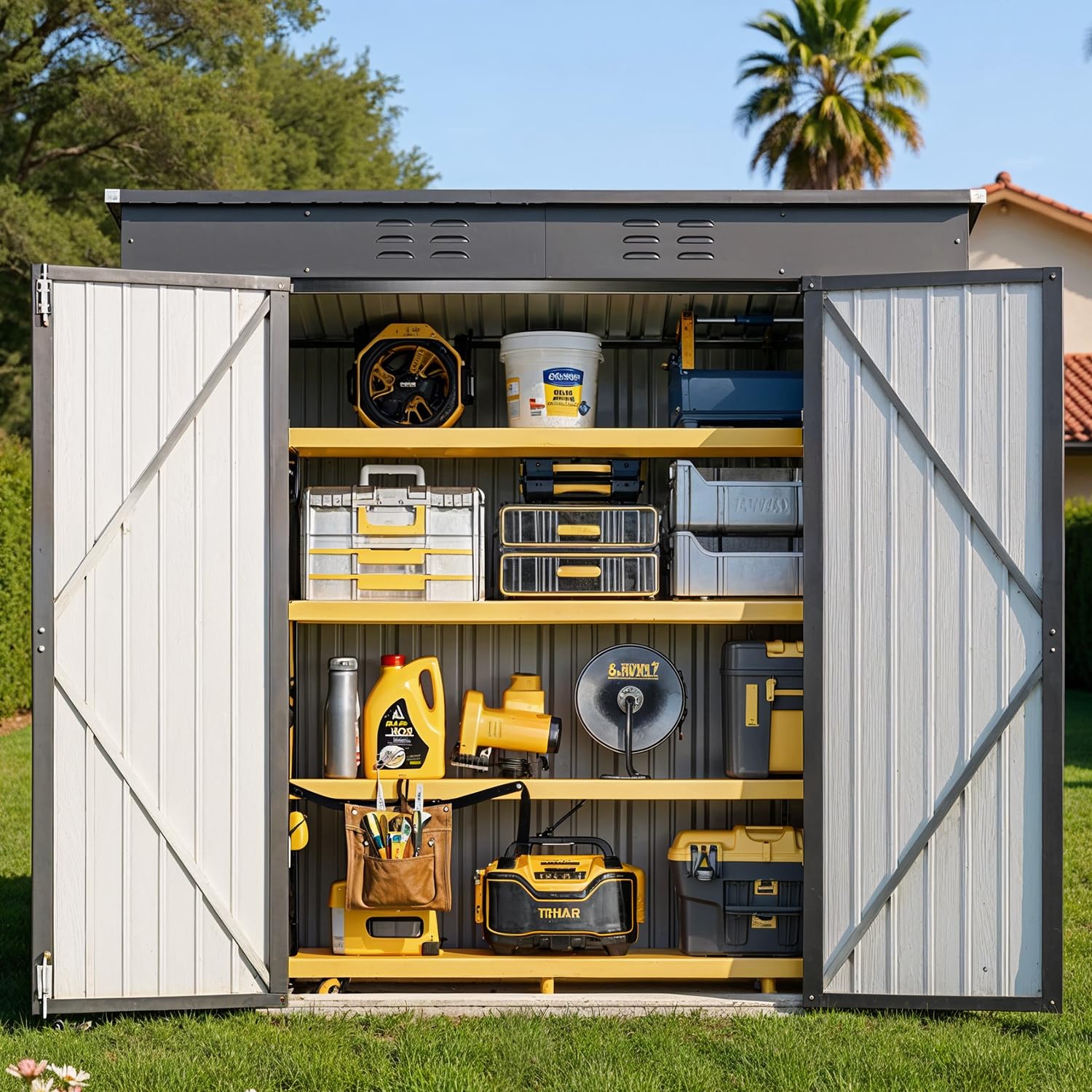 6x4ft Metal Outdoor Storage Sh - Gardening Tools Storage avis et prix