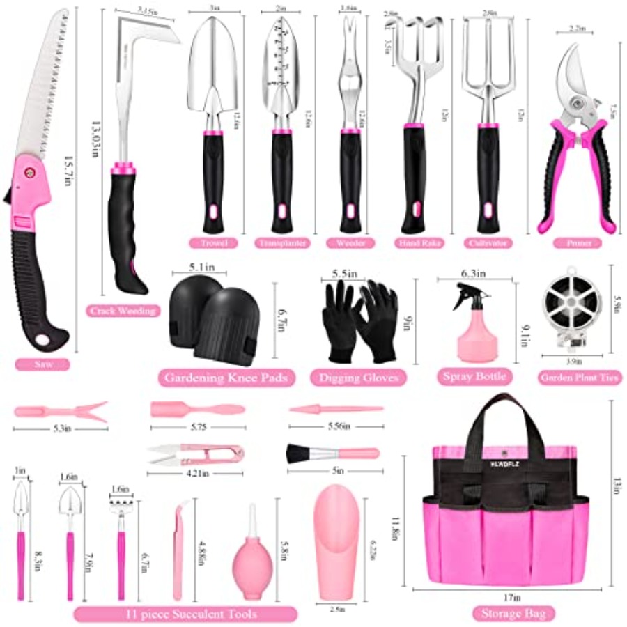 Pink Garden Tool Set for Women - Gardening Tools Pink avis et prix