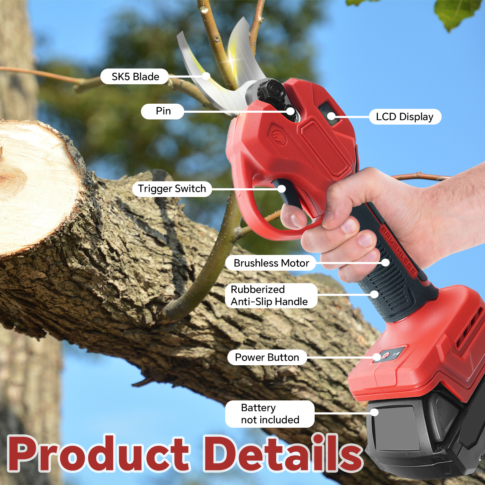 30mm Brushless Electric Prunin - Gardening Tools Scissors avis et prix