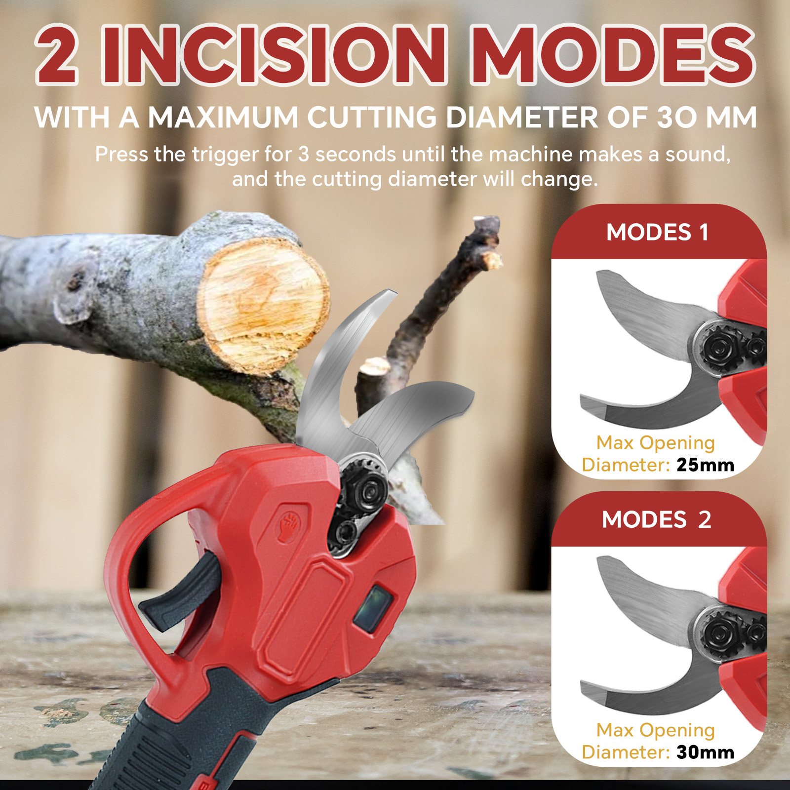 30mm Brushless Electric Prunin - Gardening Tools Scissors avis et prix