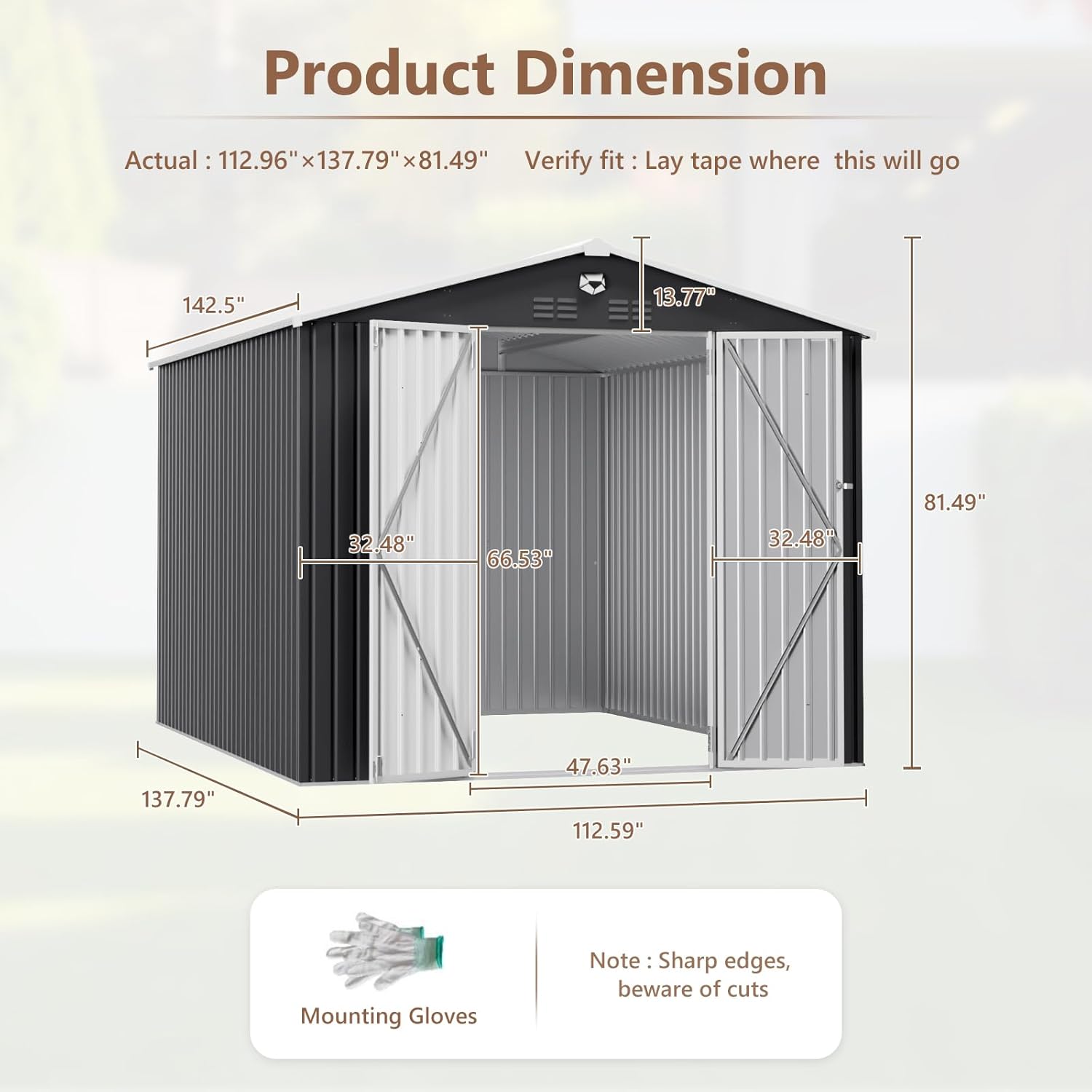 10x12 FT Metal Outdoor Storage - Gardening Tools Storage avis et prix