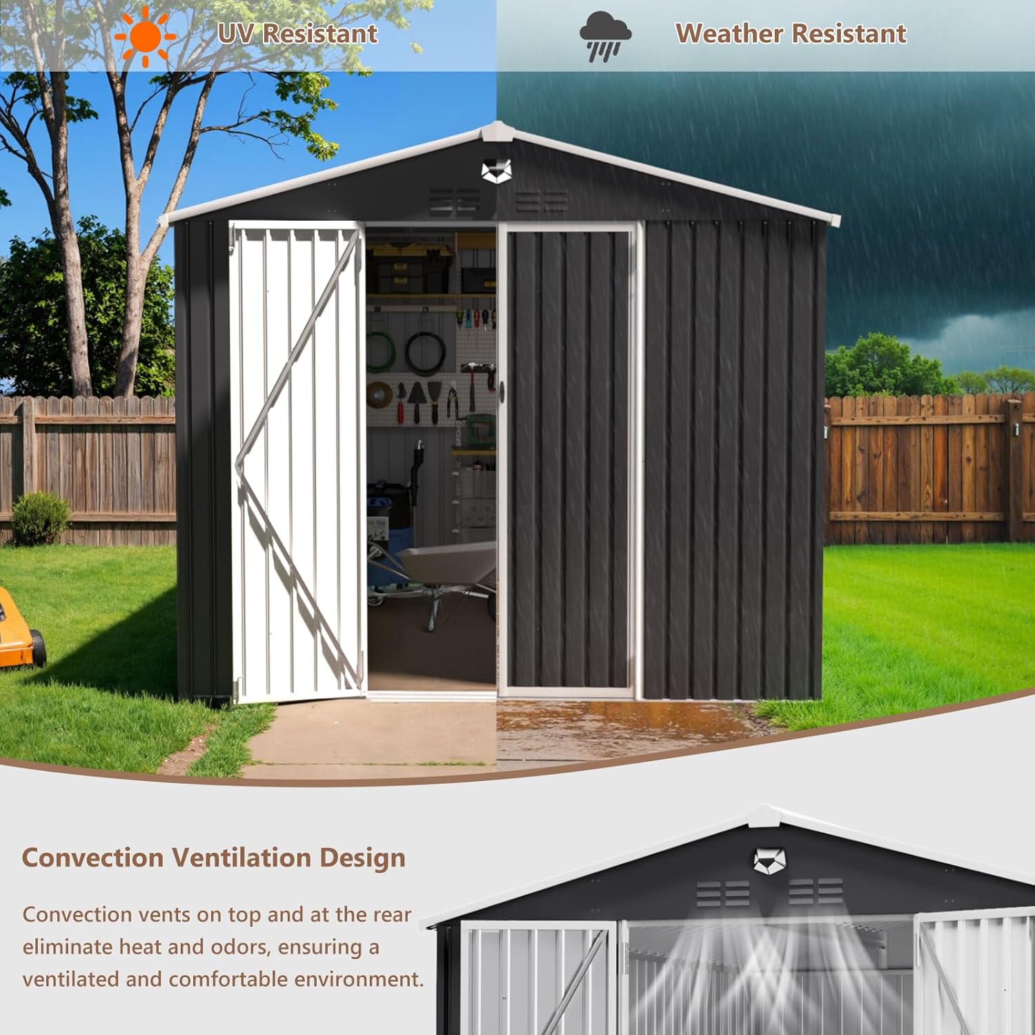 10x12 FT Metal Outdoor Storage - Gardening Tools Storage avis et prix