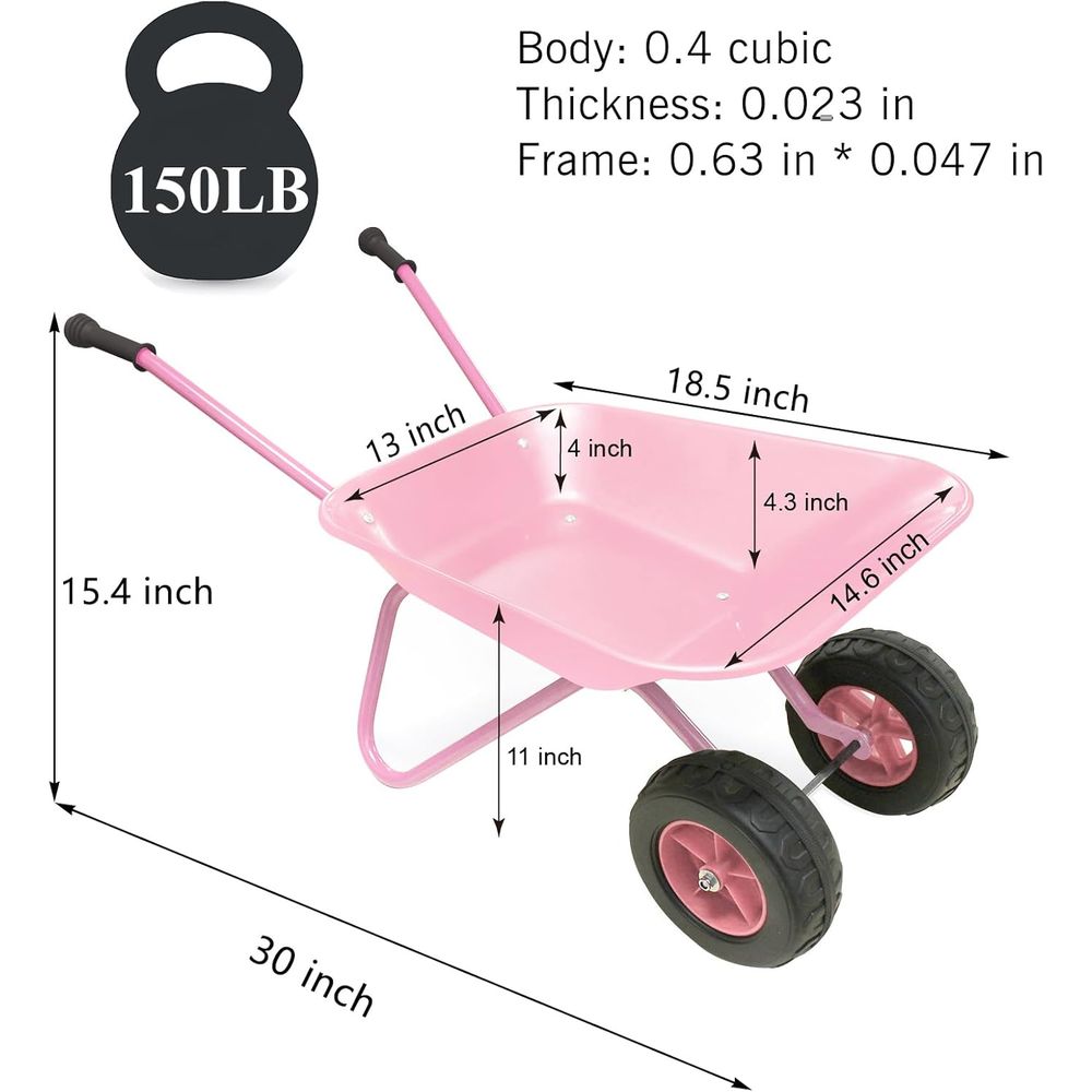 Children's Pink Metal Wheelbar - Gardening Tools Pink avis et prix
