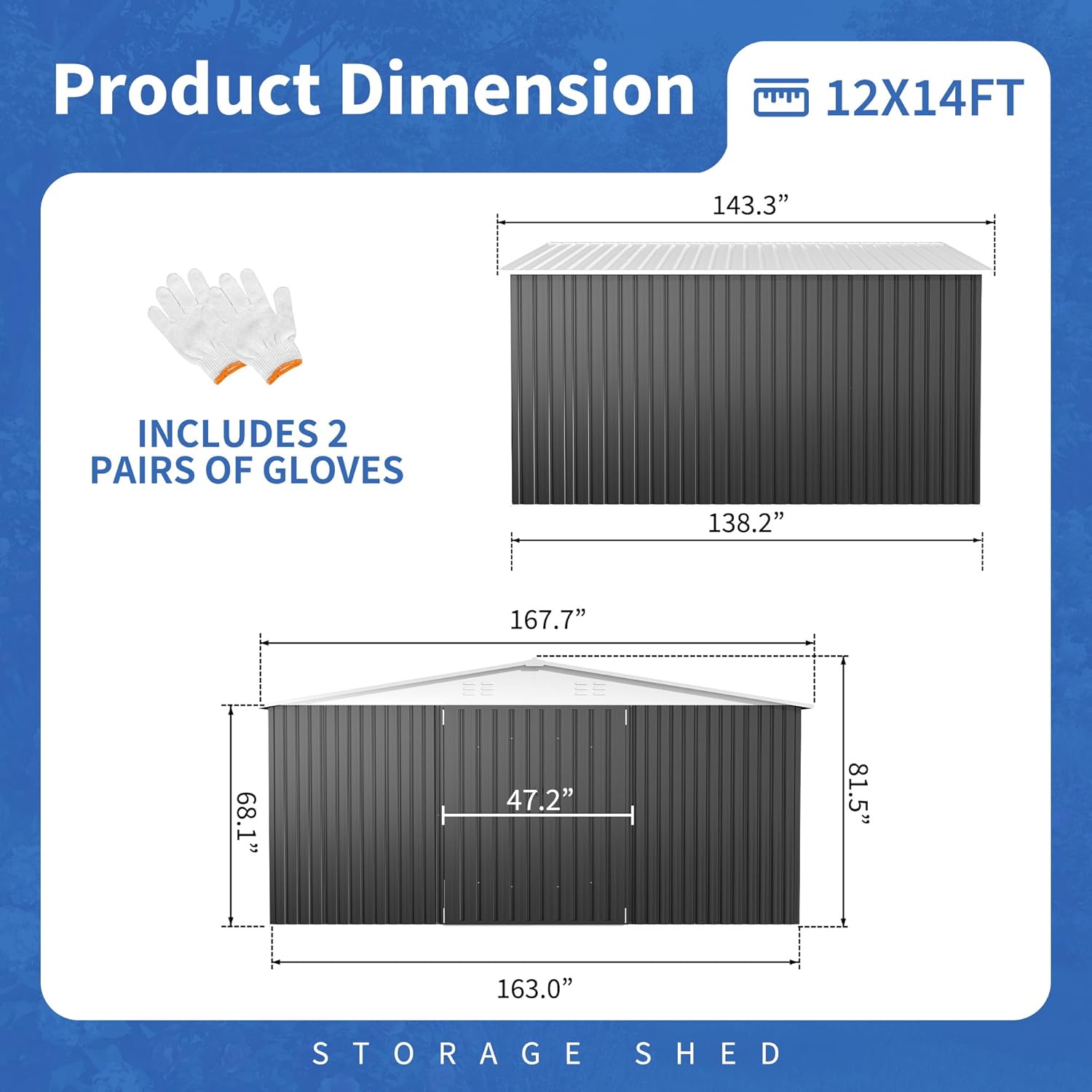 12x14 FT Storage Shed,Garden S - Gardening Tools Storage avis et prix