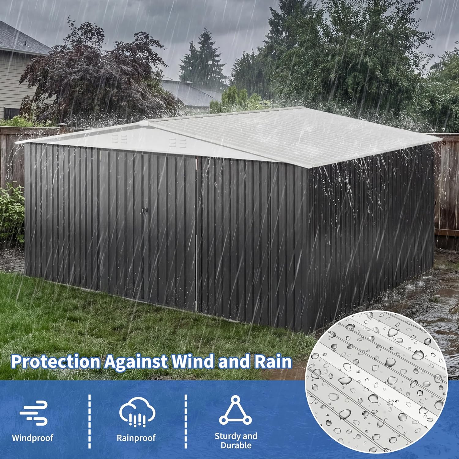 12x14 FT Storage Shed,Garden S - Gardening Tools Storage avis et prix