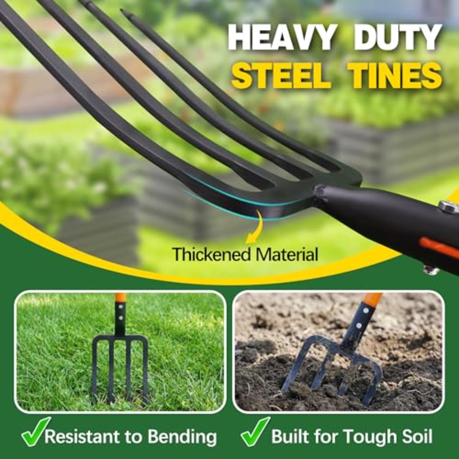Pitch Fork for Garden 4-Tines  - Spade Digging Fork avis et prix