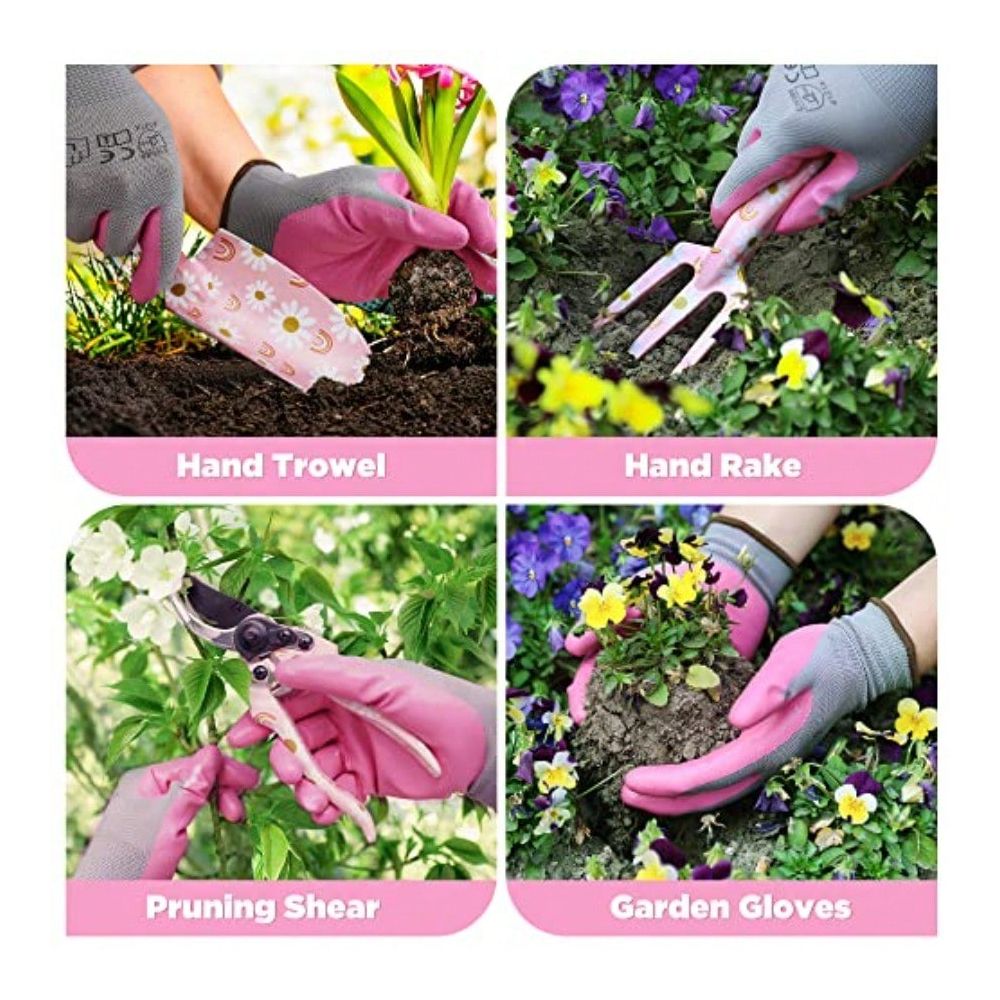 Aluminum Garden Tool Set 4PCS  - Gardening Tools Pink avis et prix