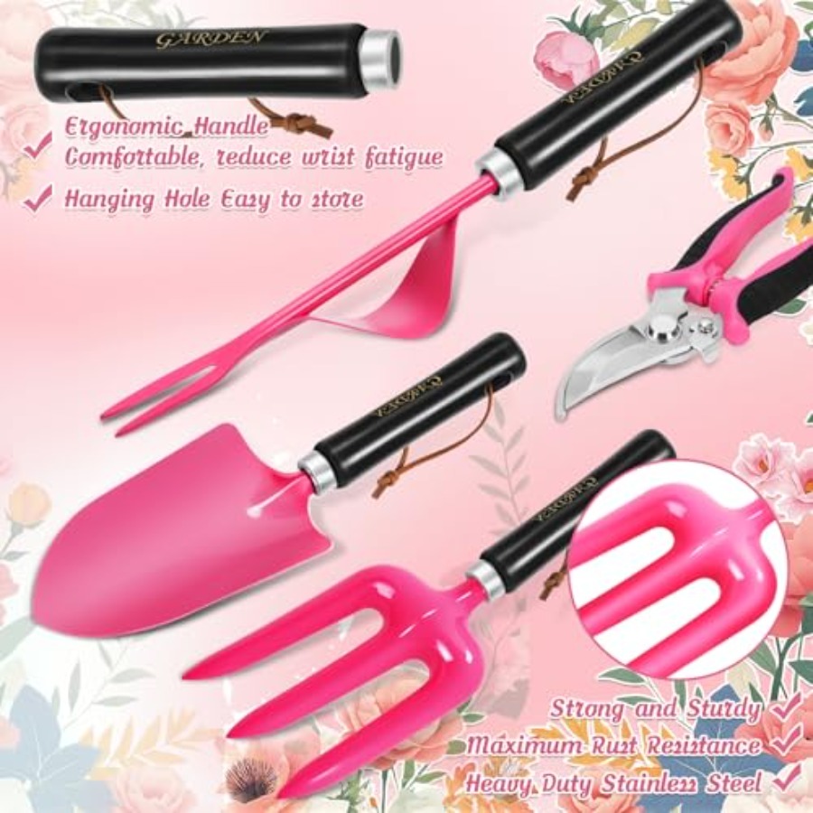 9Piece Heavy Duty Gardening Ha - Gardening Tools Pink avis et prix