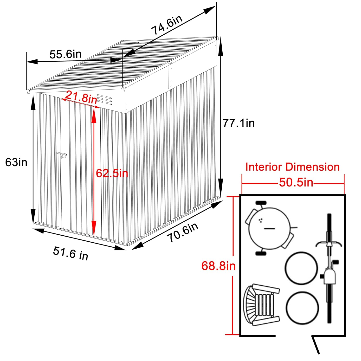 4x6FT Metal Outdoor Storage Sh - Gardening Tools Storage avis et prix