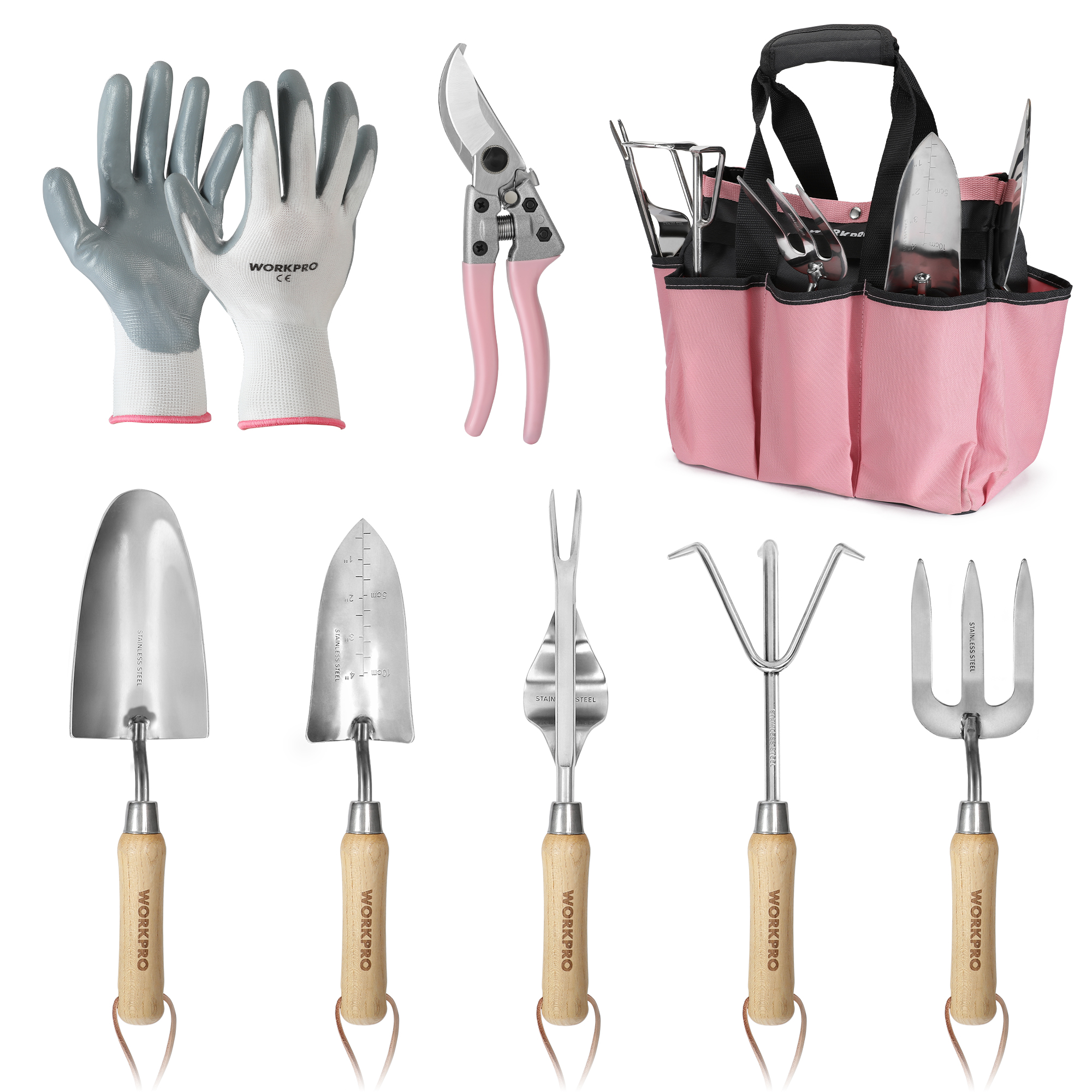 WORKPRO 8-Piece Pink Garden To - Gardening Tools Pink avis et prix