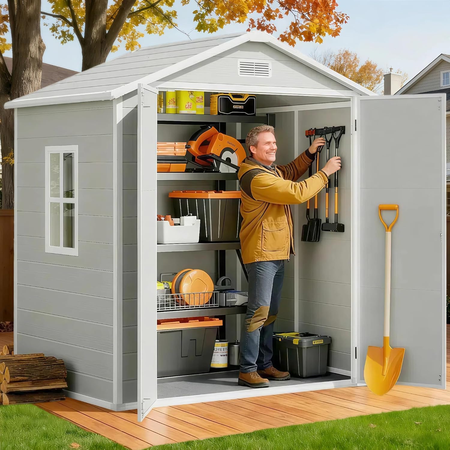 All-Weather Resin Outdoor Stor - Gardening Tools Storage avis et prix