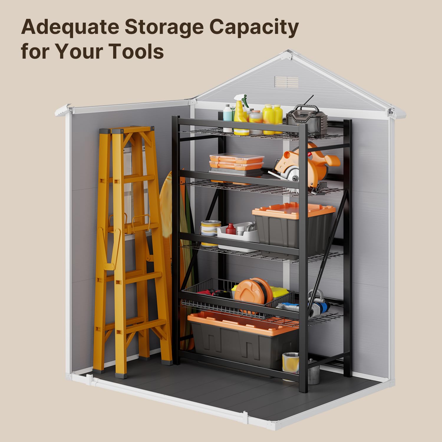 All-Weather Resin Outdoor Stor - Gardening Tools Storage avis et prix