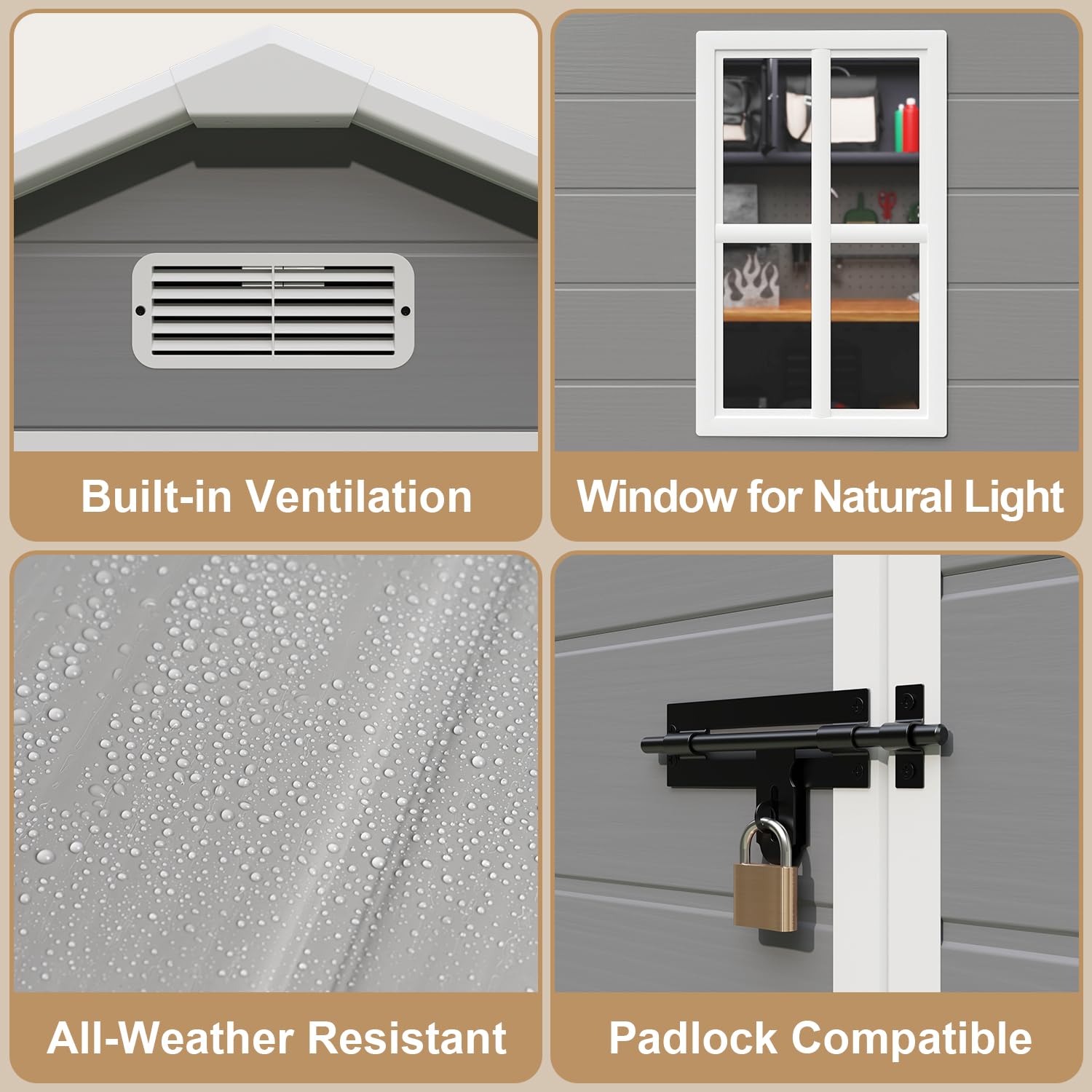 All-Weather Resin Outdoor Stor - Gardening Tools Storage avis et prix