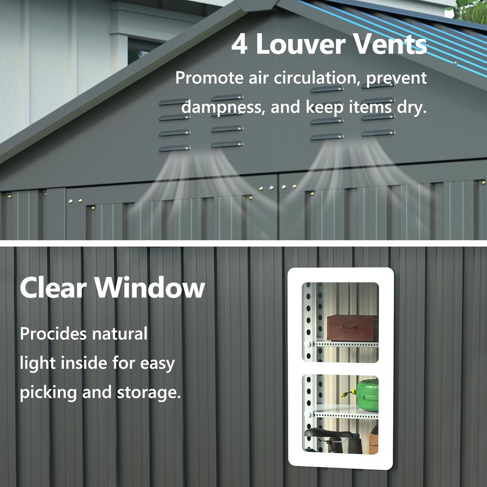 6x6 Metal Outdoor Storage Shed - Gardening Tools Storage avis et prix