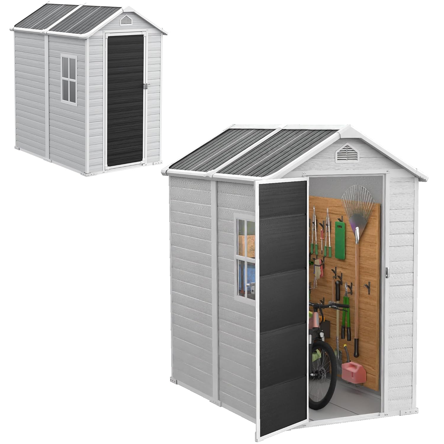 4x6 FT Plastic Storage Shed Wa - Gardening Tools Storage avis et prix