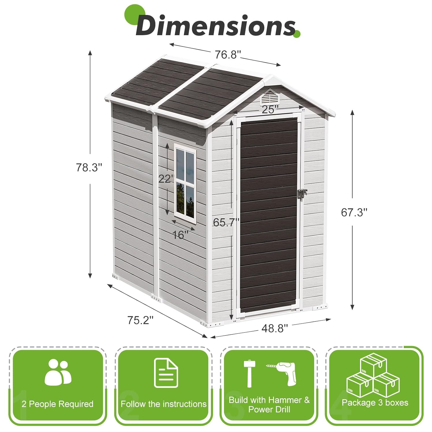 4x6 FT Plastic Storage Shed Wa - Gardening Tools Storage avis et prix