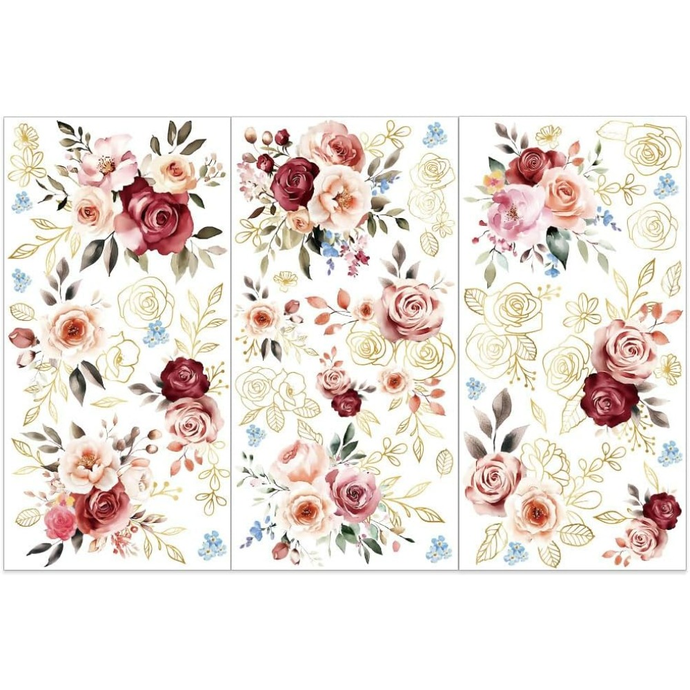 3pcs/Set Watercolor Roses Rub  - Gardening Tools Diy avis et prix