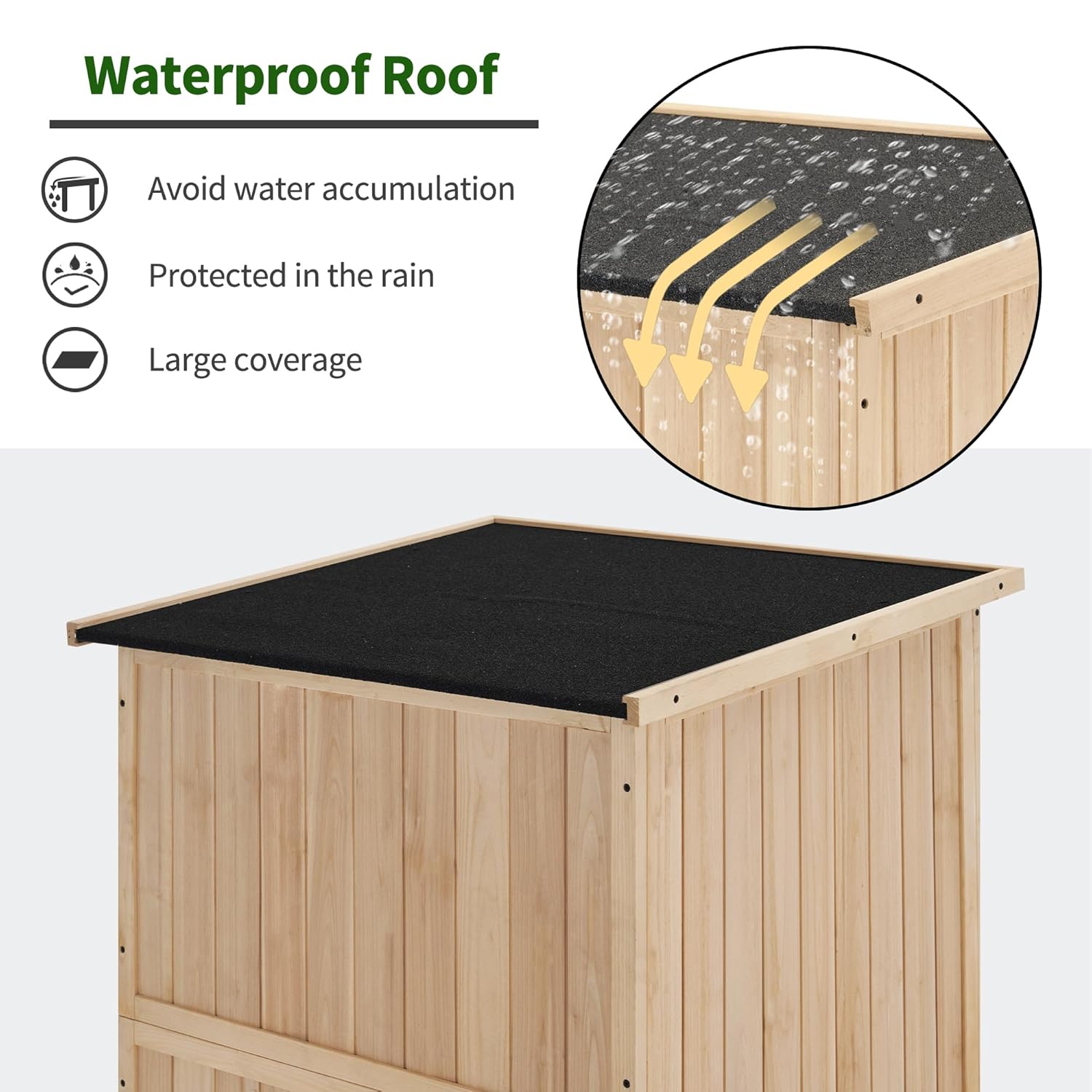 30in Deep Wood Outdoor Storage - Gardening Tools Storage avis et prix