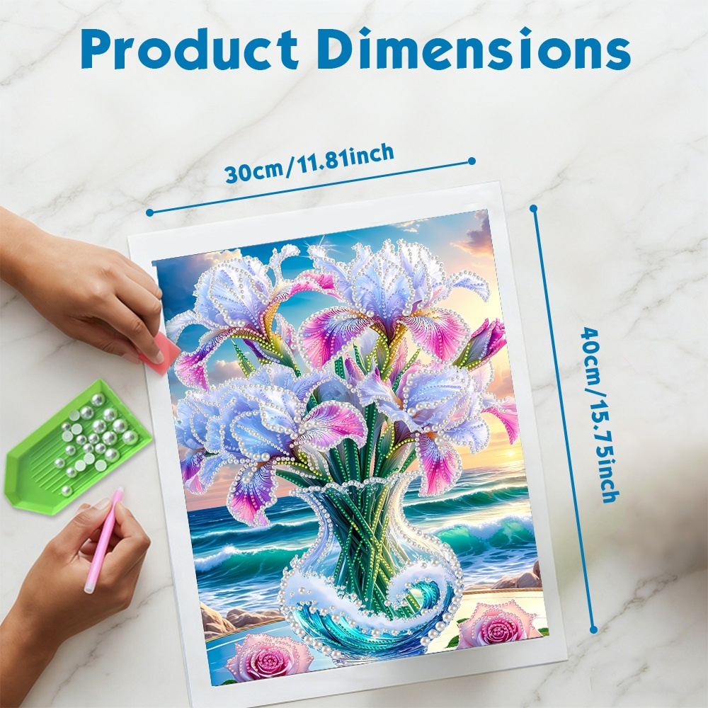 HUACAN Diamod Art Iris Flower  - Gardening Tools Diy avis et prix