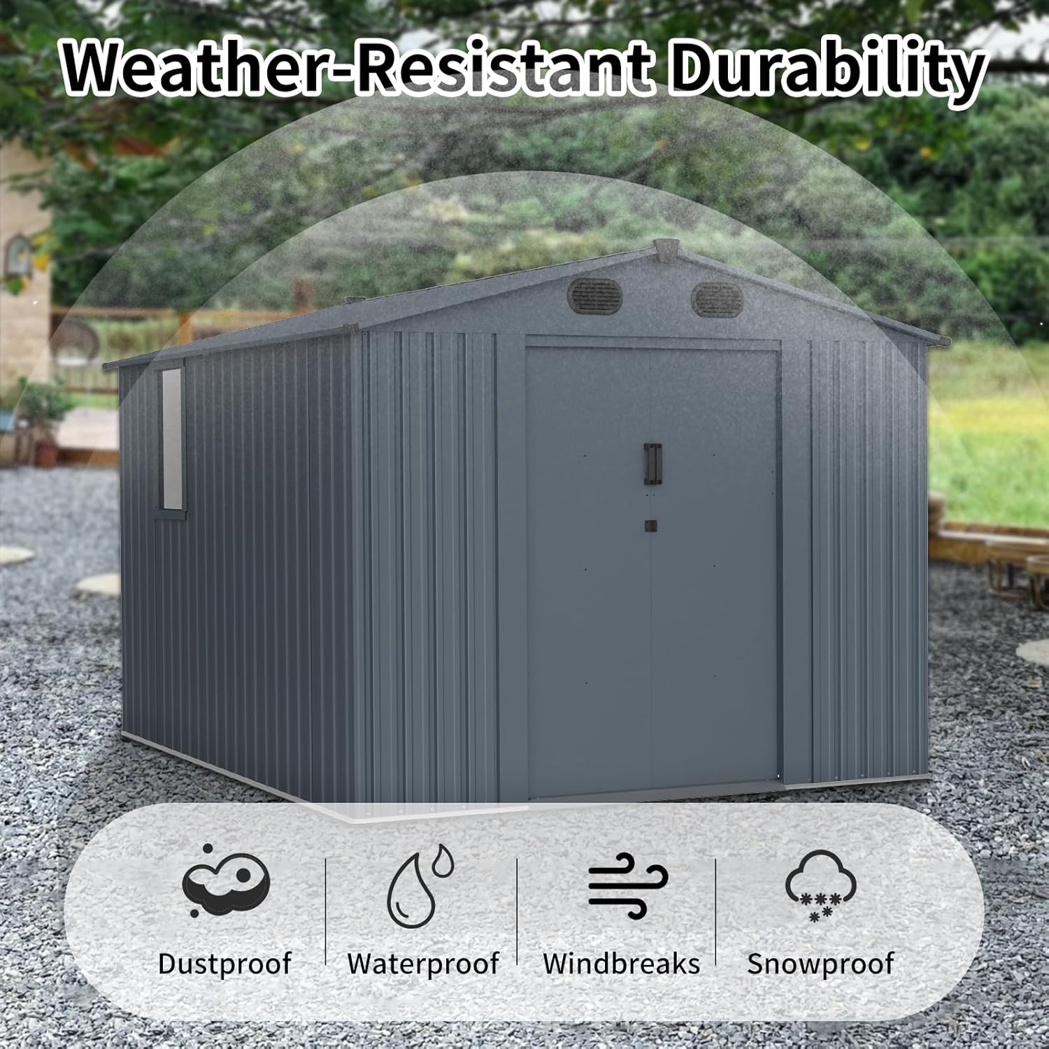 Outdoor Storage Shed 8x10 FT w - Gardening Tools Storage avis et prix