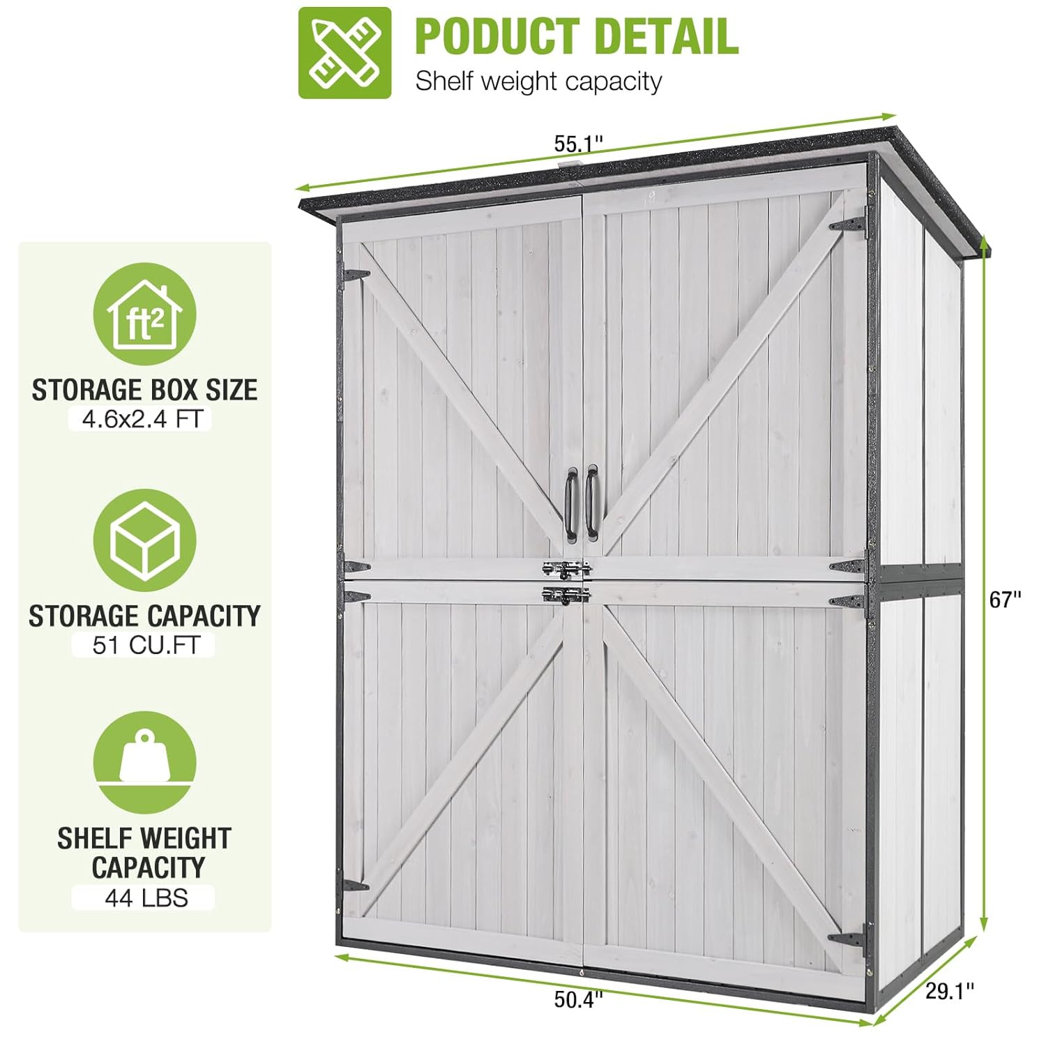 Outdoor Cabinet Storage Shed w - Gardening Tools Storage avis et prix