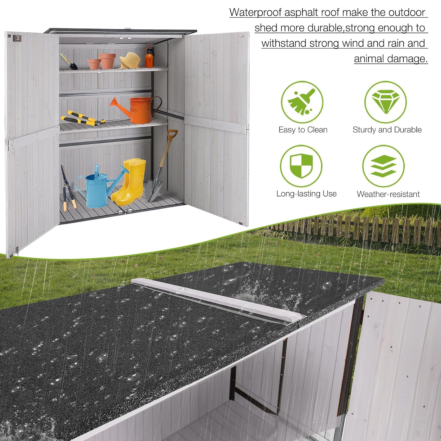 Outdoor Cabinet Storage Shed w - Gardening Tools Storage avis et prix
