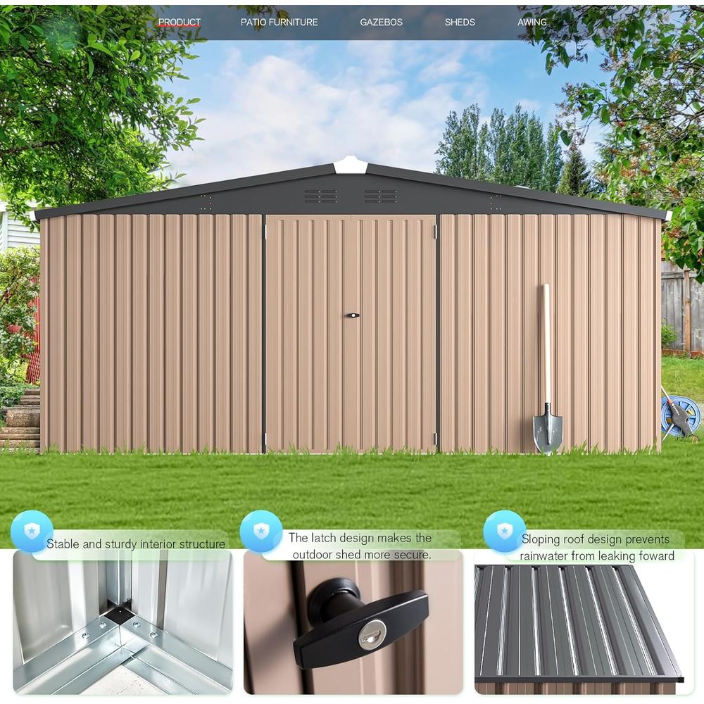 14' x 12' Outdoor Metal Storag - Gardening Tools Storage avis et prix