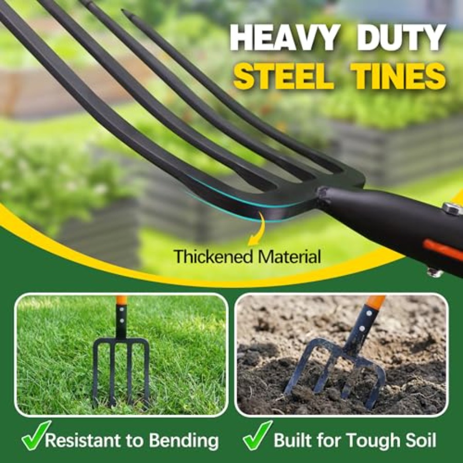 Pitch Fork for Garden 4-Tines  - Spade Digging Fork avis et prix