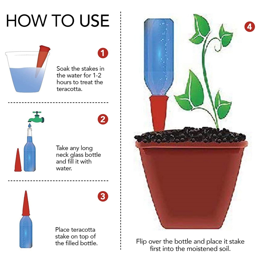 8 PCS Self Watering Terracotta - Gardening Tools Kit For Home Garden avis et prix