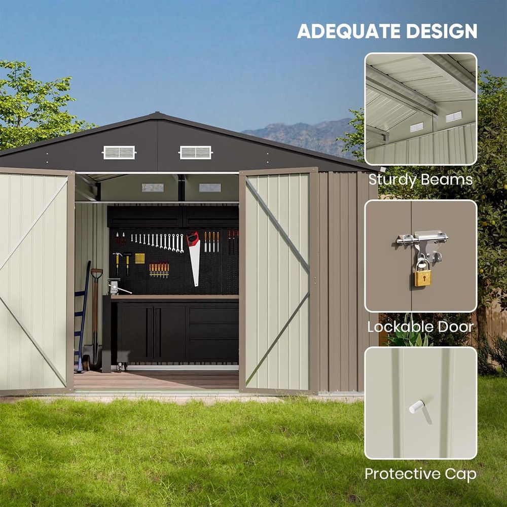 10x8ft Outdoor Storage Shed -  - Gardening Tools Storage avis et prix