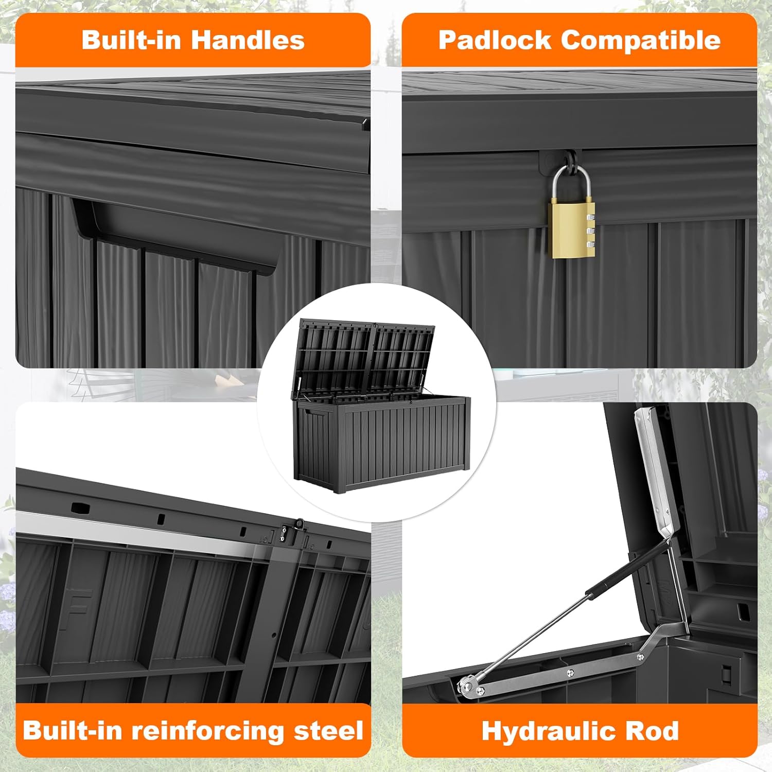 180Gal Lockable Resin Deck Box - Gardening Tools Storage avis et prix